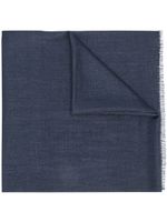 Brunello Cucinelli écharpe à bords francs - Bleu