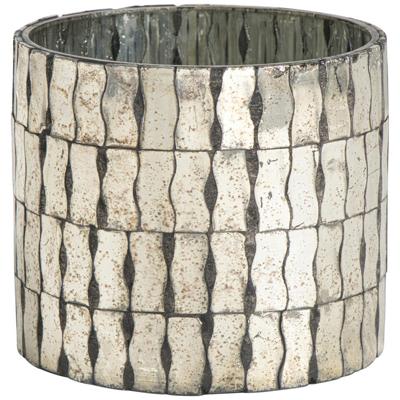 15% korting - Leen Bakker - Waxinelichthouder Spiegel 10xØ11 Cm - Glas - Bruin