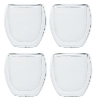 Cosy & Trendy Koffieglazen - 4x stuks - dubbelwandig - glas - 220 ml - cappuccino glazen