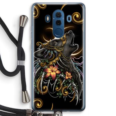 Huilende Wolf: Huawei Mate 10 Pro Transparant Hoesje met koord