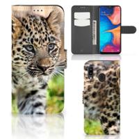 Samsung Galaxy A30 | Telefoonhoesje | Met pasjeshouder | Baby Luipaard