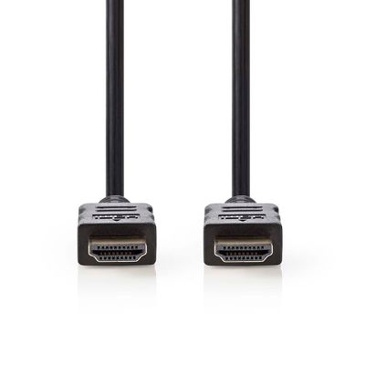 Nedis High Speed HDMI-Kabel met Ethernet | HDMI Connector | HDMI Connector | 4K@30Hz | ARC | 10.2 Gbps | 7.50 m | Rond | PVC | Zwart | Label -