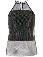 Patrizia Pepe crystal-embellished halterneck tank top - Noir