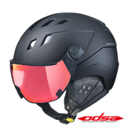 CP Corao+ Carbon skihelm zwart mat met meekleurend & polariserend vizier (3 Keuzes) - zeer veilig CP Corao+ Carbon skihelm zwart mat met meekleurend & polariserend vizier (3 Keuzes) - zeer veilig