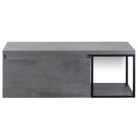 Frozen Badmeubelset 120 cm - Greeplijst in Kleur - Zwart Frame - Wastafelbovenblad Beton Antra