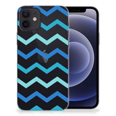 iPhone 12 | 12 Pro (6.1") | TPU bumper | Zigzag Blauw