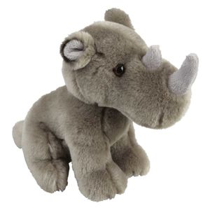 Pluche grijze neushoorn knuffel 18 cm speelgoed   -