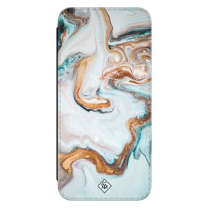 Samsung Galaxy A54 flipcase - Marmer blauw goud