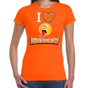 Oranje Koningsdag t-shirt - I love kingsday - dames