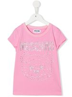 Moschino Kids t-shirt à ornements en cristal - Rose