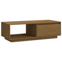 The Living Store Salontafel Grenenhout - Honingbruin - 110 x 50 x 33.5 cm - Met Opbergschap - thumbnail