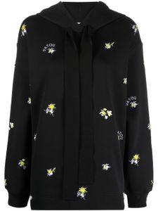 Patou hoodie à fleurs brodées - Noir