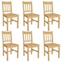 Eetkamerstoelen 6 st grenenhout