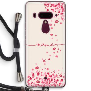 Hartjes en kusjes: HTC U12+ Transparant Hoesje met koord