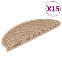 Trapmatten zelfklevend 15 st sisal-look 65x21x4 cm zandkleurig