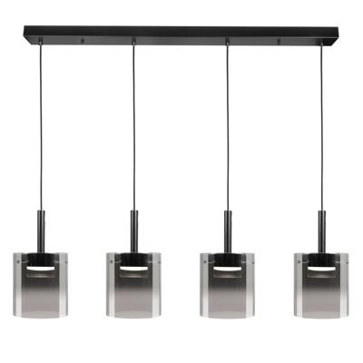 Highlight 5-lichts hanglampSalerno zwart met smoke glas - H5427.01