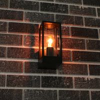 Moderne Wandlamp LED Dakota Outdoor E27 IP44 Zwart aluminium bepaal zelf welke lamp je erin draait