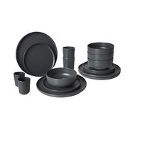 Bo-Camp Patom melamine serviesset - 16-delig - Zwart - thumbnail