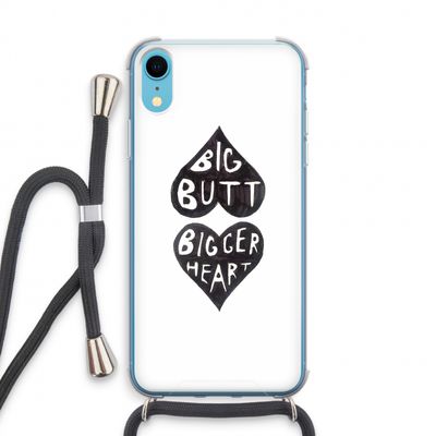 Big butt bigger heart: iPhone XR Transparant Hoesje met koord