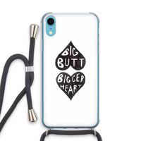 Big butt bigger heart: iPhone XR Transparant Hoesje met koord