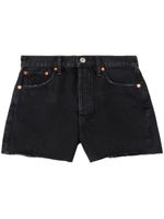 RE/DONE short en jean à taille mi-haute - Noir