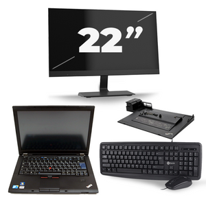 Lenovo ThinkPad T410 - Intel Core i5-1e Generatie - 14 inch - 8GB RAM - 120GB SSD - Windows 10 Home + 1x 22 inch Monitor