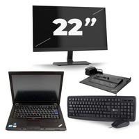Lenovo ThinkPad T410 - Intel Core i5-1e Generatie - 14 inch - 8GB RAM - 120GB SSD - Windows 10 Home + 1x 22 inch Monitor - thumbnail