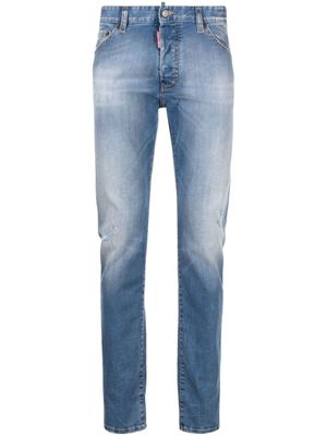 DSQUARED2 jean slim à effet légèrement délavé - Bleu