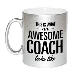 Awesome coach cadeau mok / beker zilver 330 ml