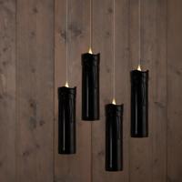 Zwevende LED kaarsen - 4x st - zwart - 18 x 5 cm - toverstaf afstandsbediening - zweefkaars Zwevende LED kaarsen - 4x st - zwart - 18 x 5 cm - toverstaf afstandsbediening - zweefkaars