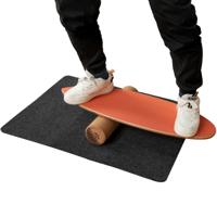 Balance Board van Hout Balance Trainer Trickboard voor Thuis Incl. Kurkrol Balansboard Uit 8 Hoogwaardige Houtlagen Geperst Orange