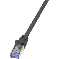 LogiLink CQ3043S RJ45 Netwerkkabel, patchkabel CAT 6A S/FTP 1.50 m Zwart Vlambestendig, Snagless 1 stuk(s)