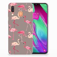 Samsung Galaxy A40 TPU Hoesje Flamingo