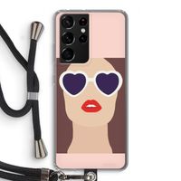Red lips: Samsung Galaxy S21 Ultra Transparant Hoesje met koord Red lips: Samsung Galaxy S21 Ultra Transparant Hoesje met koord