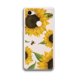 Sunflower and bees: Google Pixel 3 Transparant Hoesje