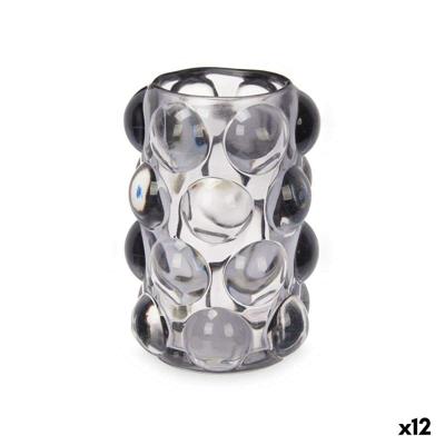 Kaarshouder Gift Decor Grijs Kristal 8,4 x 12,5 x 8,4 cm Microbolletjes (12 Stuks)