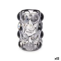 Kaarshouder Gift Decor Grijs Kristal 8,4 x 12,5 x 8,4 cm Microbolletjes (12 Stuks)
