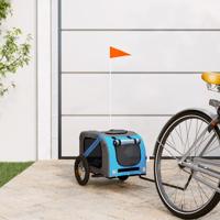 Hondenfietstrailer oxford stof en ijzer blauw en grijs Hondenfietstrailer oxford stof en ijzer blauw en grijs