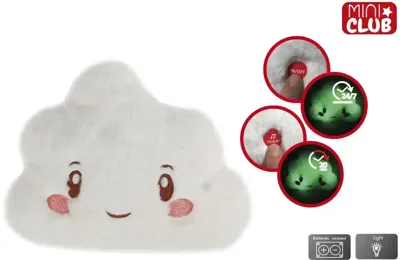 Van Manen knuffel mini club wolk lichtgevend 18cm wit