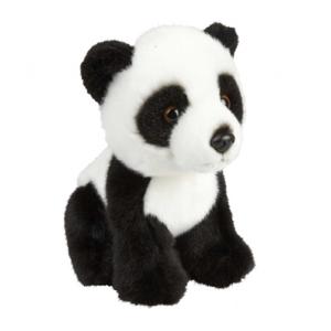 Ravensden Pluche panda beer knuffel - 18 cm - zwart/wit - Pandaberen knuffels