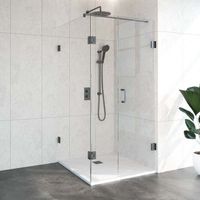 Douchecabine Compleet Just Creating 3-Delig 100x100 cm Gunmetal Sanitop