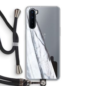 Gestreepte marmer: OnePlus Nord Transparant Hoesje met koord