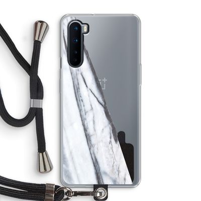 Gestreepte marmer: OnePlus Nord Transparant Hoesje met koord