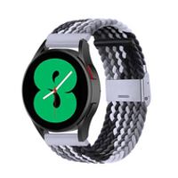 Braided nylon bandje - Grijs / zwart - Huawei Watch GT 2 & GT 3 - 42mm