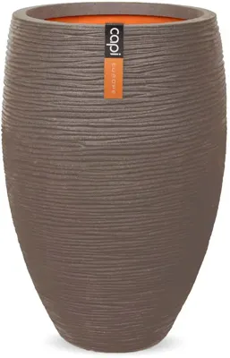 Capi nature elegant deluxe rib nl kunststof bloempot 56x85 cm warme taupe