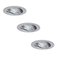 3x Jose LED Inbouwspots - 5W 450 Lumen - 6000K - Kantelbaar - RVS