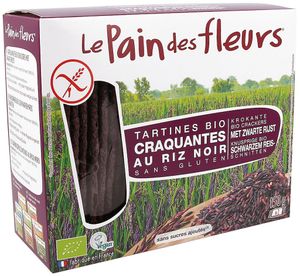 Le Pain Des Fleurs Zwarte Rijst Crackers 150 gram