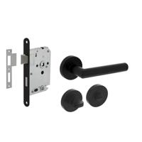 Intersteel Deurbeslag set toiletslot 63/8mm zwart met Deurkruk Bastian en WC-sluiting Zwart Intersteel Deurbeslag set toiletslot 63/8mm zwart met Deurkruk Bastian en WC-sluiting Zwart