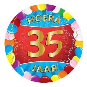 Vrolijk gekleurde viltjes 35 jaar   -