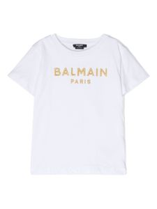 Balmain Kids t-shirt en coton à logo brodé - Blanc